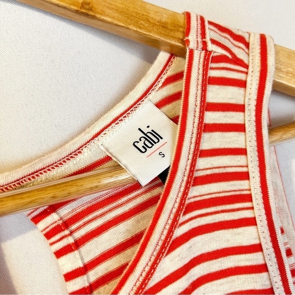 CAbi Orange Tangerine Oatmeal Stripe Spirit Tank - Picture 4 of 6